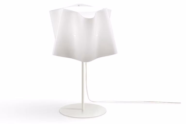 Lampada Da Scrivania-Ufficio Moderna Folio Polilux ® Bianco E Metallo 1 Luce E27
