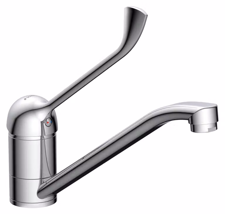Rubinetto da cucina SCHÜTTE VITAL, rubinetto da cucina con leva allungata, miscelatore da cucina girevole, miscelatore per lavello cromato