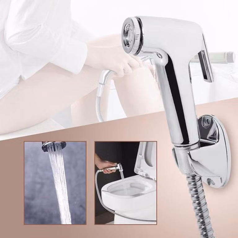 Doccia multifunzione per bidet - doccia per toilette in acciaio inossidabile, con supporto per il tubo flessibile e regolazione della pressione dell'acqua