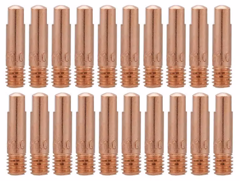 20 elettrodi di contatto in rame per torcia di saldatura MIG/MAG, diametro 1,0 mm, resistenti e facili da installare