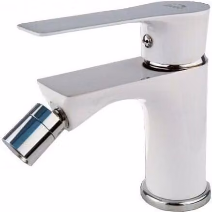 Miscelatore bidet verticale di design con tappo Bianco