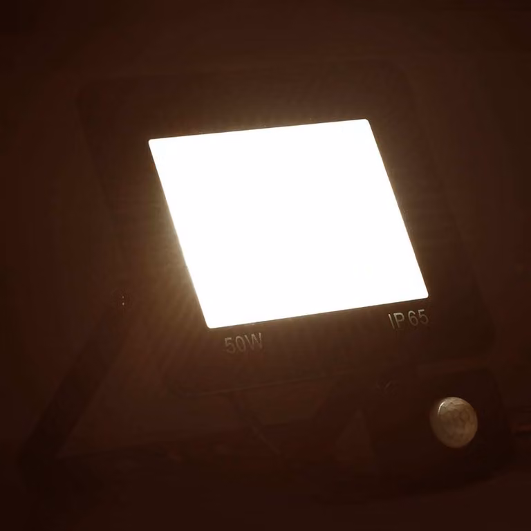 Faretto a LED con Sensore 50 W Bianco Caldo