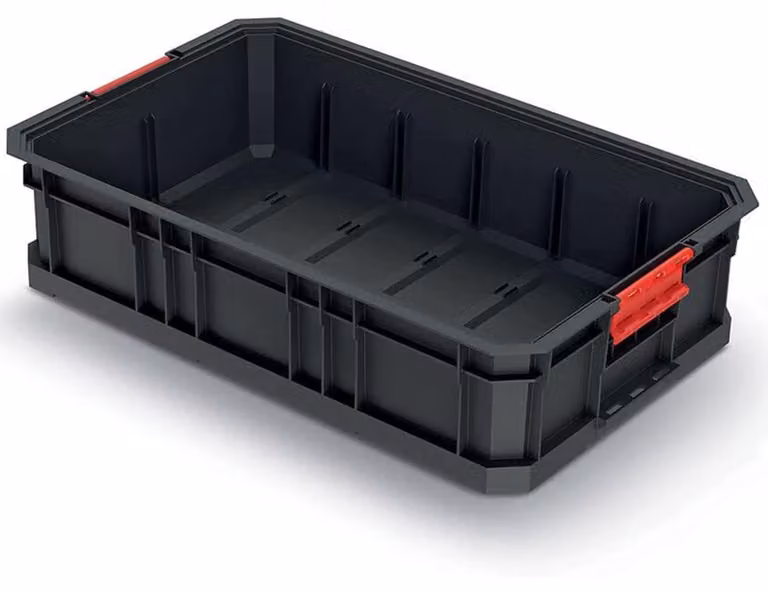 Cassetta portattrezzi modulare in plastica, dimensioni 520 x 327 x 125 mm