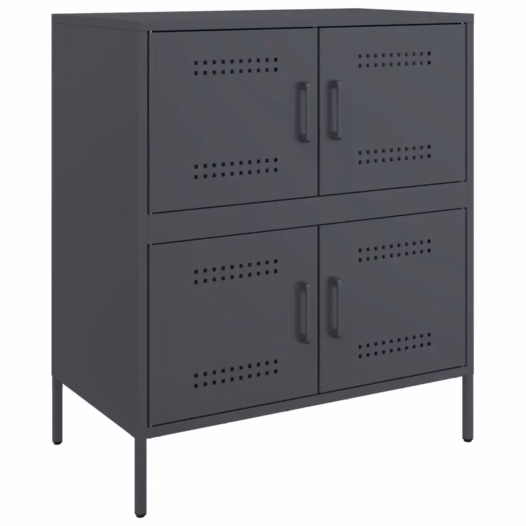 Credenza in metallo stile industrial vidaXL colore antracite L 68 cm, P 39 cm, H 79 cm – 2