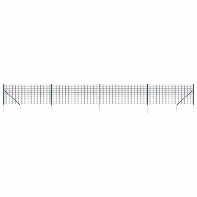 Recinzione da Giardino DESIGN IN in Acciaio Zincato Rivestito in PVC Verde con Picchetti di Ancoraggio L: 10 m, H: 1,1 m