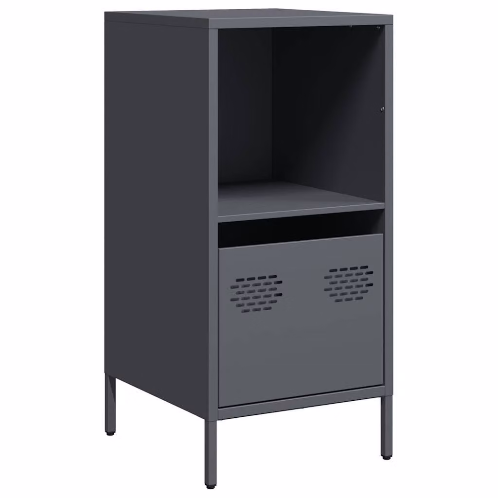 Credenza Antracite 35x39x73,5 cm in Acciaio Laminato a Freddo