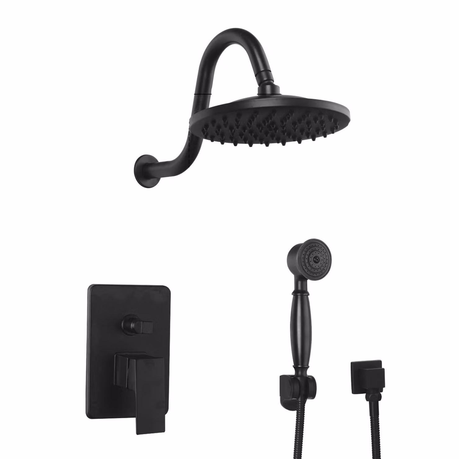 BATTERIA doccia KRAN retro nero LAUFERI installazione a scomparsa DOREA