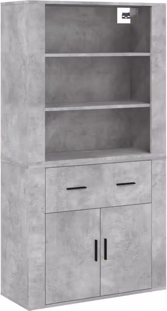 Credenza | Madia | Buffet da pranzo | Armadio da pranzo Grigio Cemento in Legno Multistrato