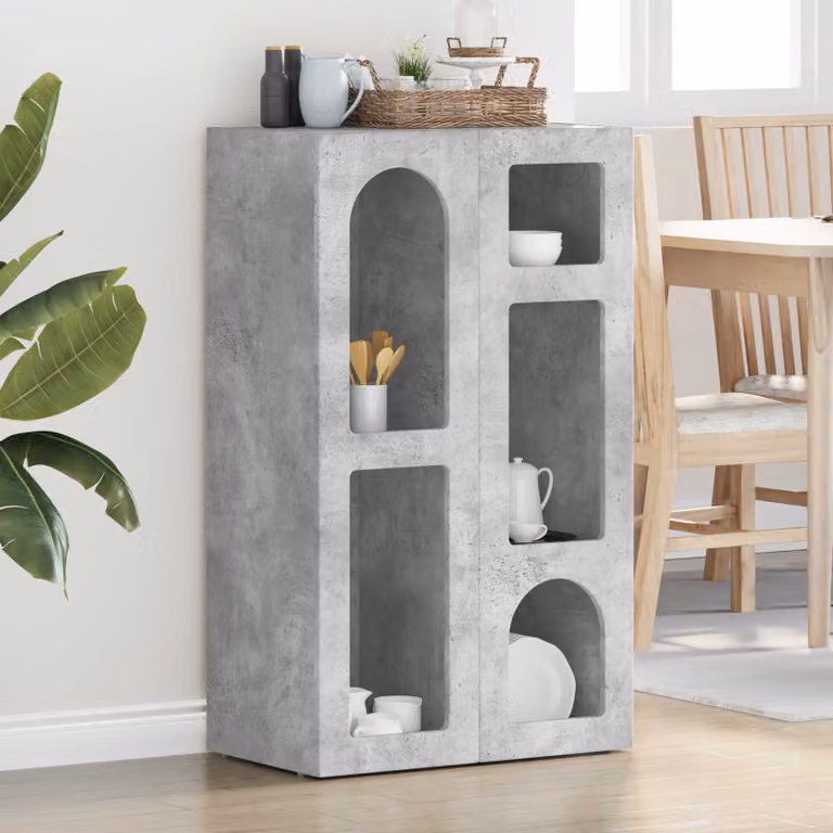 Credenza moderna vidaXL ELST in grigio cemento L: 59 cm, P: 35 cm, H: 100,5 cm