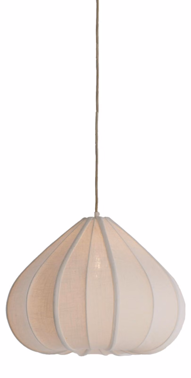 Lampada a sospensione - bianco - Zubeda - tessile - Ø 49cm - E27 - 2978843 - Light & Living