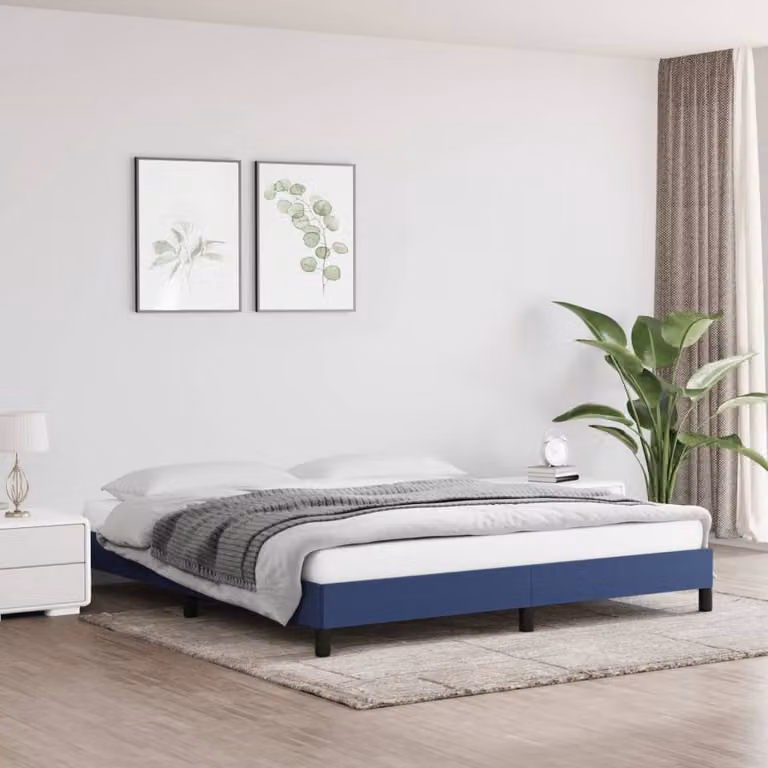The Living Store Struttura letto blu 180×200 cm in tessuto
