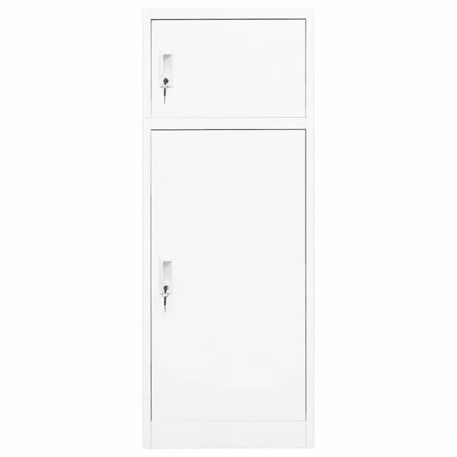Armadietto per sella DESIGN IN in acciaio bianco lucido con serratura e ripiani interni, L/P/H: 53 x 53 x 140 cm, modello CFW8353760