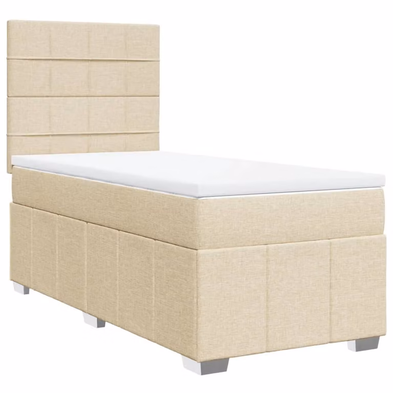 Giroletto a Molle con Materasso Crema 100x200 cm in Tessuto