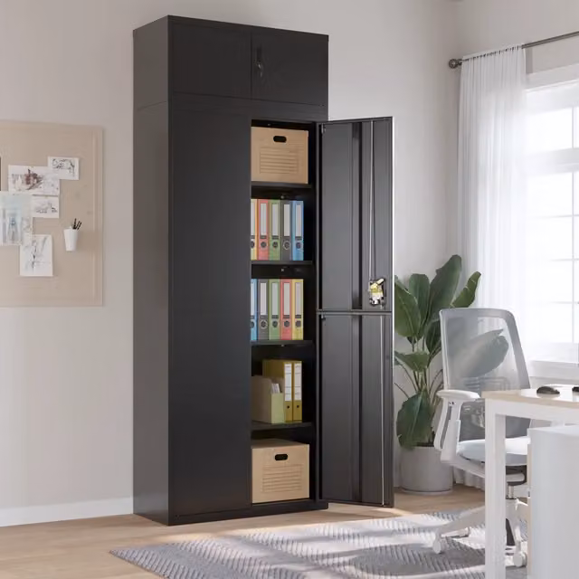 Armadio Classificatore Nero 90x40x240 cm in Acciaio 3188327