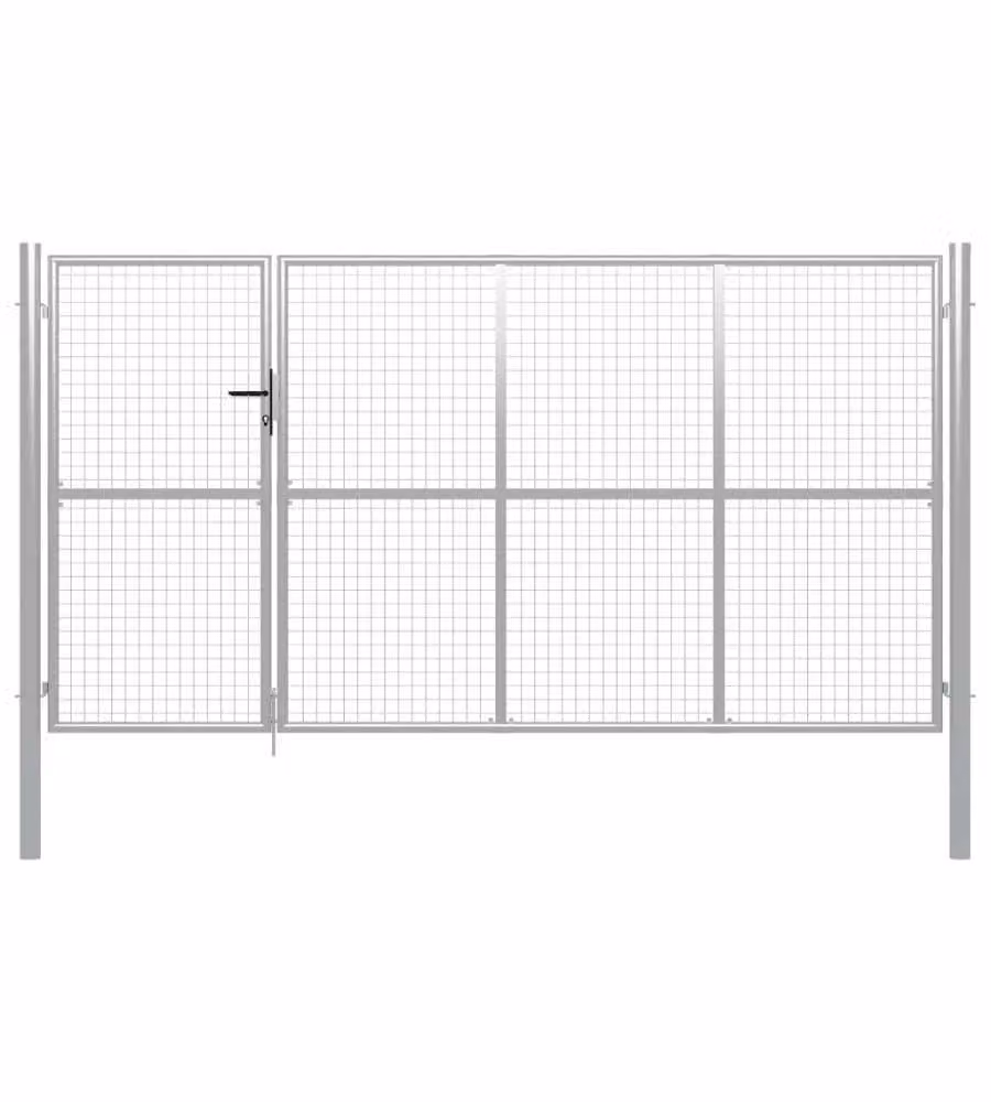 Cancello per Giardino in Acciaio 350x150 cm Argento