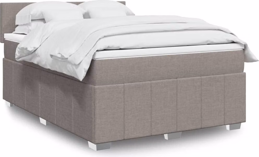 Maison Exclusive - Letto boxspring con materasso Taupe 140x190 cm Tessuto
