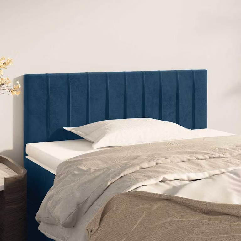 Testiera per letto vidaXL in velluto blu scuro, L: 100 cm, P: 5 cm, H: 78-88 cm