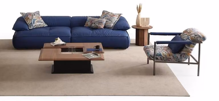 Stilvolle Wohnzimmer Garnitur Ledersofa Designer Couchtisch Sessel