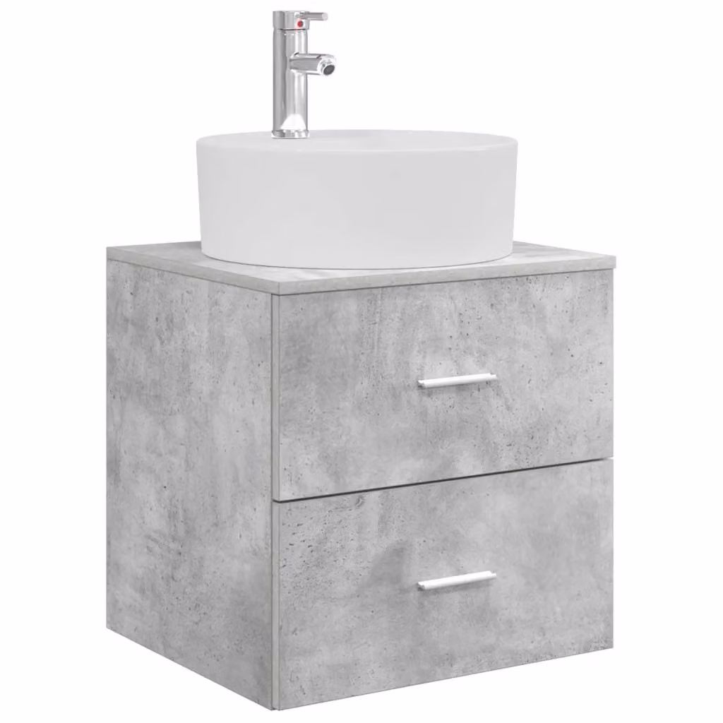 Mobile Lavabo da Parete Moderno vidaXL Grigio Opaco L/P/H: 49,5 x 44,5 x 65 cm – 2