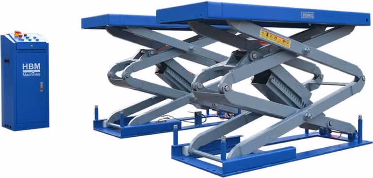 HBM Sollevatore a forbice idraulico da incasso con sblocco pneumatico 3500 kg