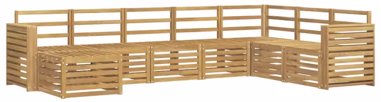 Set di divani da esterno, 8 pezzi, colore bianco, dimensioni 310 x 191,5 x 73 cm