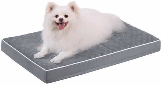 Cuccia ortopedica per cani, tappetino lavabile, 58x43x7 cm, grigio scuro, taglia piccola