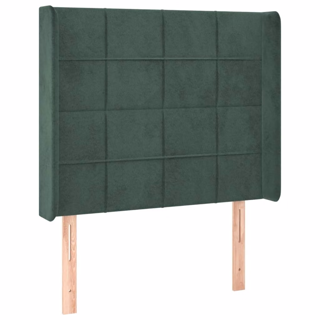 Testiera ad Orecchio Verde Scuro 93x16x118/128 cm in Velluto