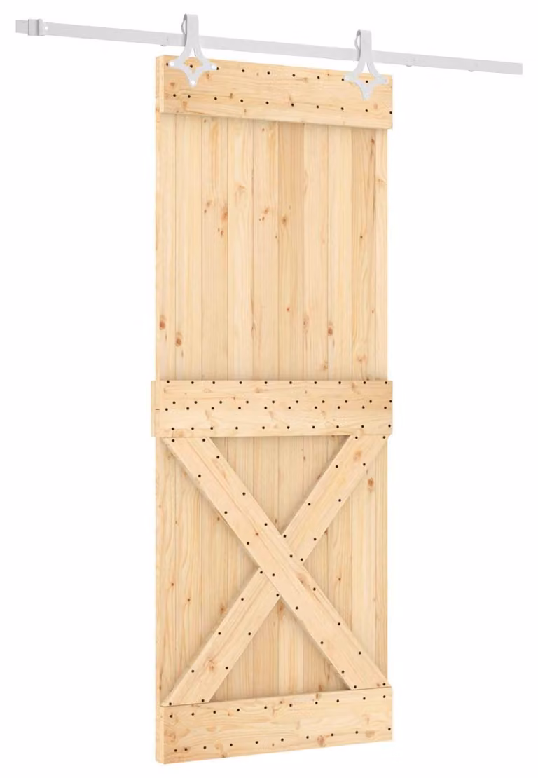 Porta scorrevole Naturale e Bianco 80 x 210 cm