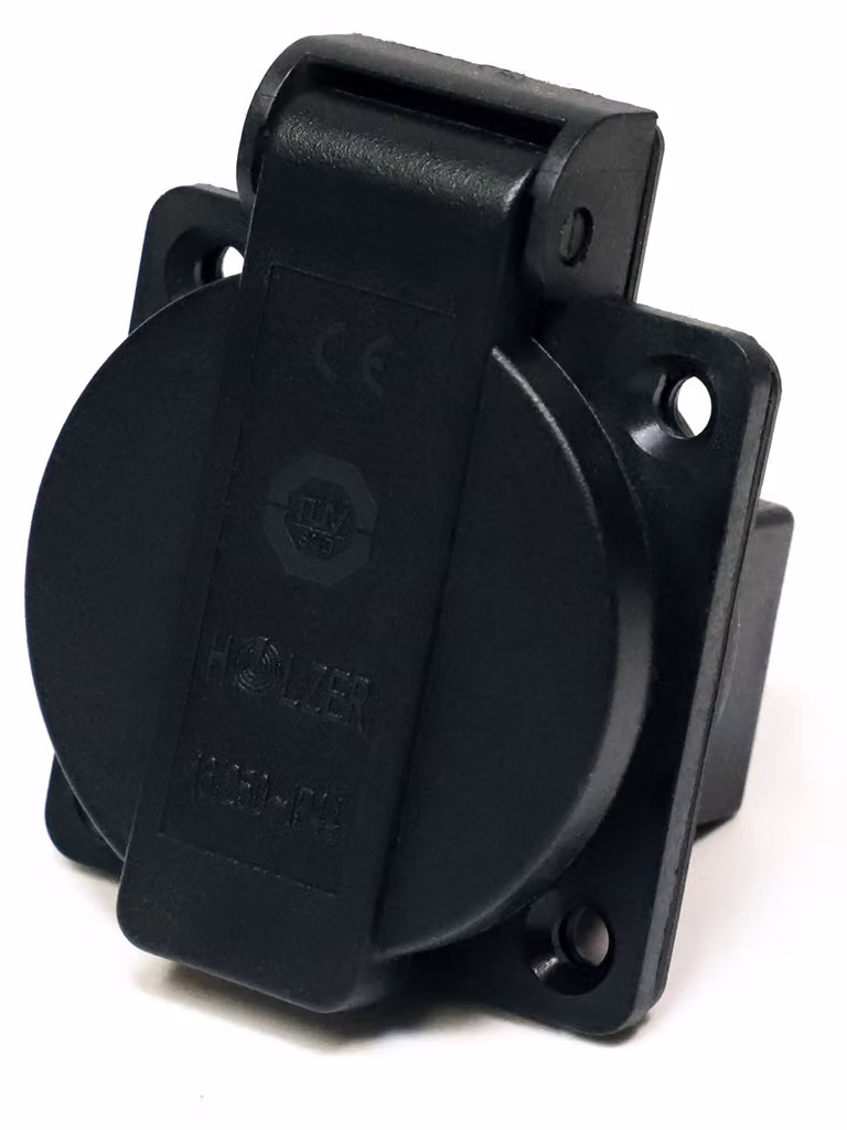 Prese multiple da incasso, 8 prese, grado di protezione IP44, prese multiple per ambienti umidi, 16A, colore nero