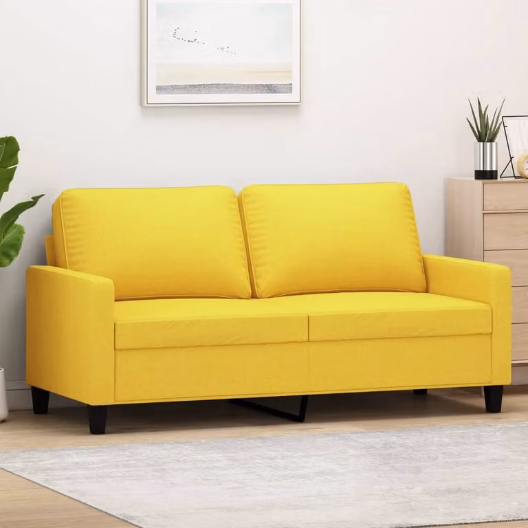 Maison Exclusive - Divano a due posti giallo chiaro 140 cm in tessuto
