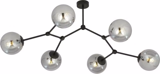 Lampadario Emibig SPACE 6xE14 vetro nero/cromo 108cm
