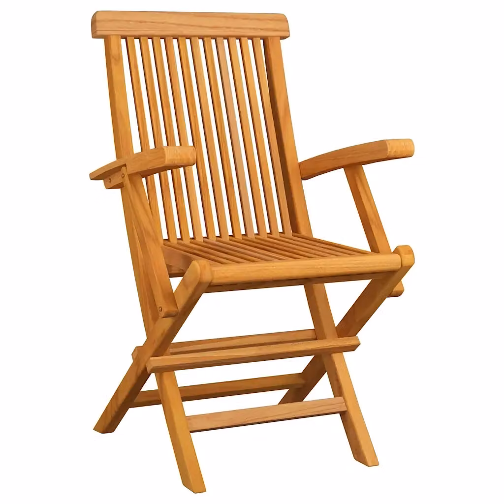 Set di 8 sedie pieghevoli con braccioli vidaXL in legno di teak marrone con cuscini grigi in poliestere resistente ai raggi UV – 2