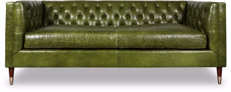 XXL Sofa 3 Sitzer Grün Couch Chesterfield Polster Sitz Garnitur Leder