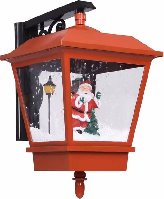 Lampada Natalizia da Parete LED con Babbo Natale Rossa in PVC, L 40 cm x P 27 cm x H 45 cm