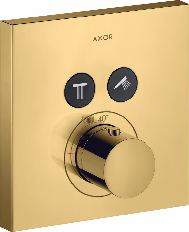 hansgrohe AXOR Starck ShowerSelect Thermostat carré à encastrer pour 2 consommateurs, 36715990, 36715990