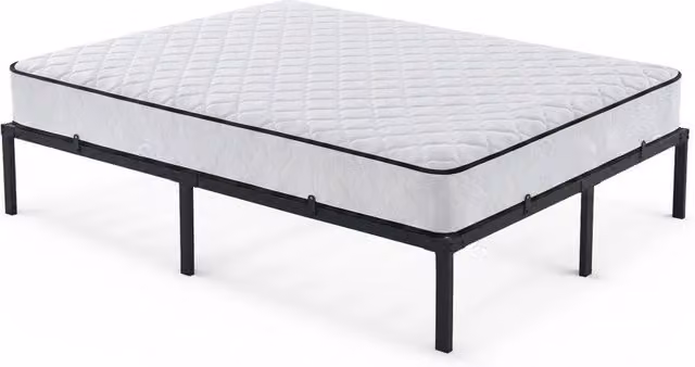 Struttura Letto Pieghevole in Metallo con Materasso Rete a Doghe 140x190 cm Nero Letto per Ospiti 9 Gambe 20 Doghe