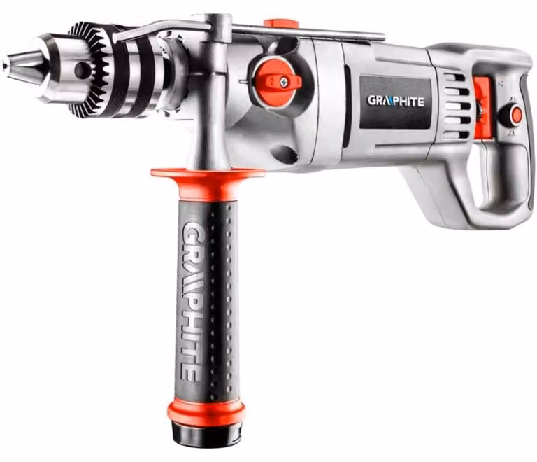 GRAPHITE Trapano a percussione 1050W, mandrino da 16 mm, velocità I: 0-900 rpm, II: 0-2500 rpm
