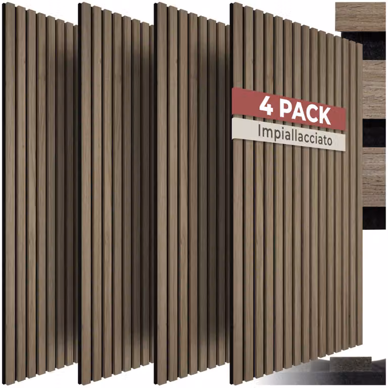 Pannelli acustici Sonic Wall II tectake in MDF effetto legno marrone L: 110 cm, H: 50 cm, P: 1,8 cm