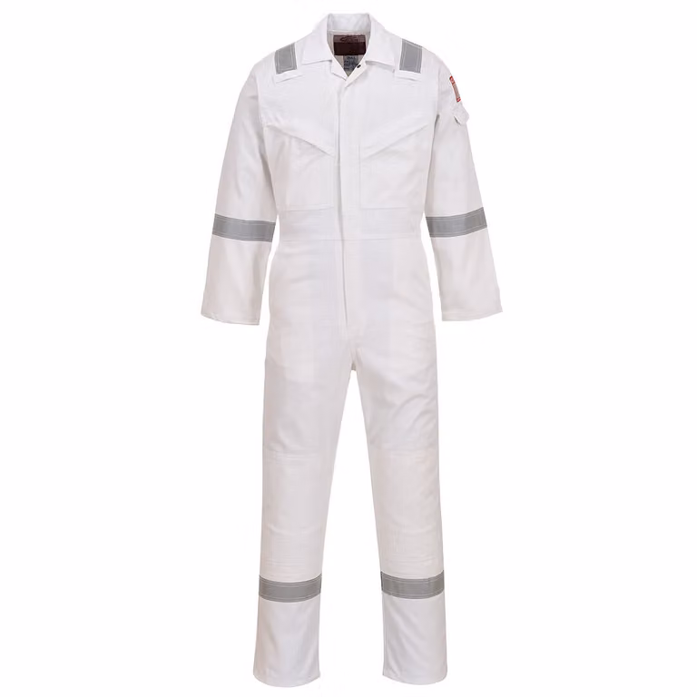 Portwest FR50 Tuta antistatica ignifuga 350 g Bianco Taglia XL