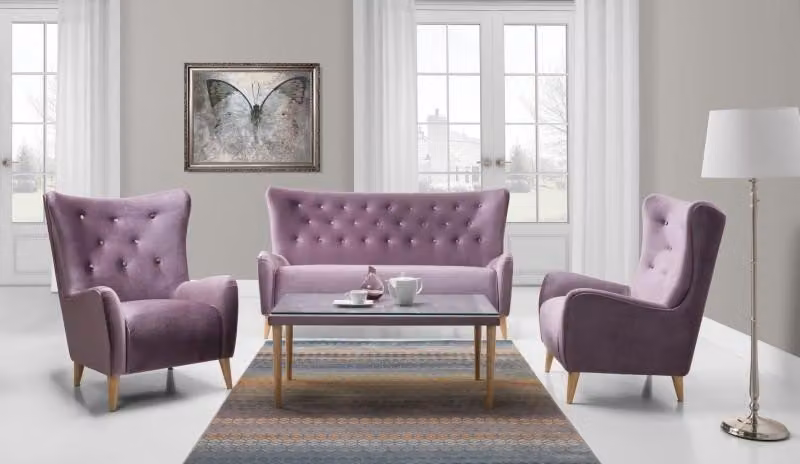 Sofagarnitur 2,50+1+1+Couchtisch Sofa Chesterfield Komplett Set Garnitur Couch