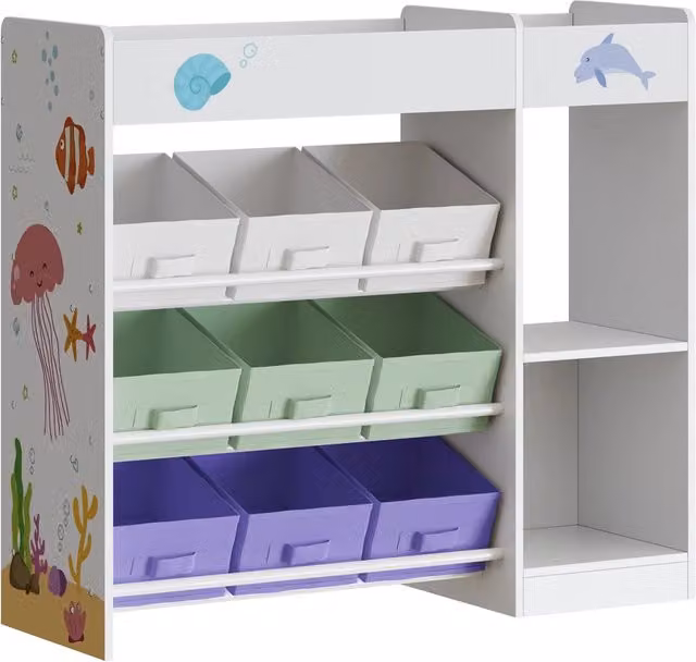 Scaffale dal design senza tempo per soggiorno camera da letto mobiletto per bambini 80 x 90 x 30 cm bianco 03_0011311
