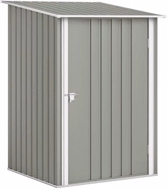 Armadio da Giardino Giordanoshop in Acciaio Galvanizzato Grigio L/P/H: 100 x 104 x 160 cm