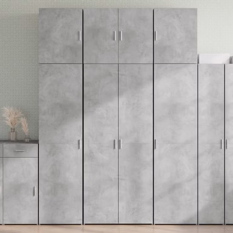 Credenza moderna vidaXL in legno e MDF grigio opaco L: 80 cm, P: 42,5 cm, H: 249 cm