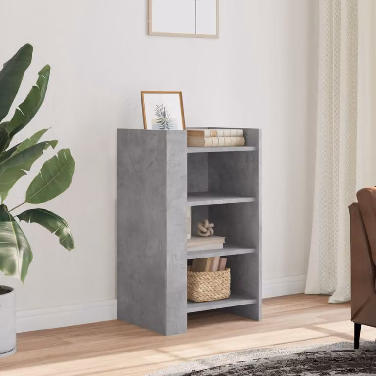 Credenza a parete vidaXL in legno multistrato e MDF, Grigio, L 45 x P 35 x H 75 cm