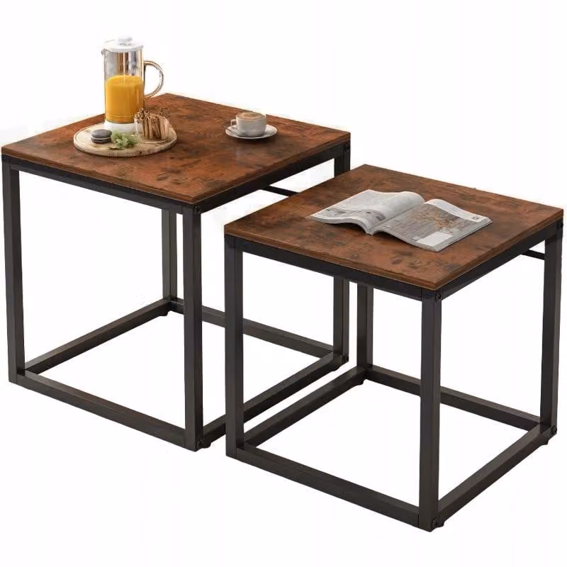 Tavolino, set di tavoli 2in1, loft, marrone scuro