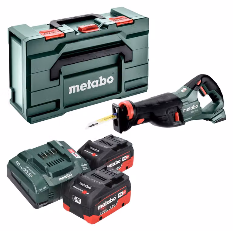Metabo SSEP 18 LT sega alternativa a batteria 18 V 32 mm + 2x batteria LiHD 8,0 Ah + caricatore + metabox
