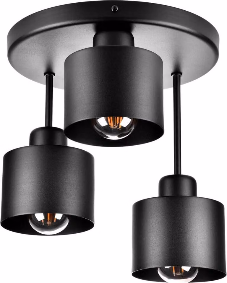 WULKAN 3 Lampada da soffitto - Industriale, Metallo, Nero 1xE27