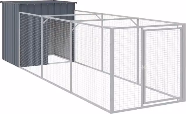 Casetta per cani in acciaio zincato colore antracite CFW6843332 L: 405 cm, H: 110 cm, P: 110 cm – 1