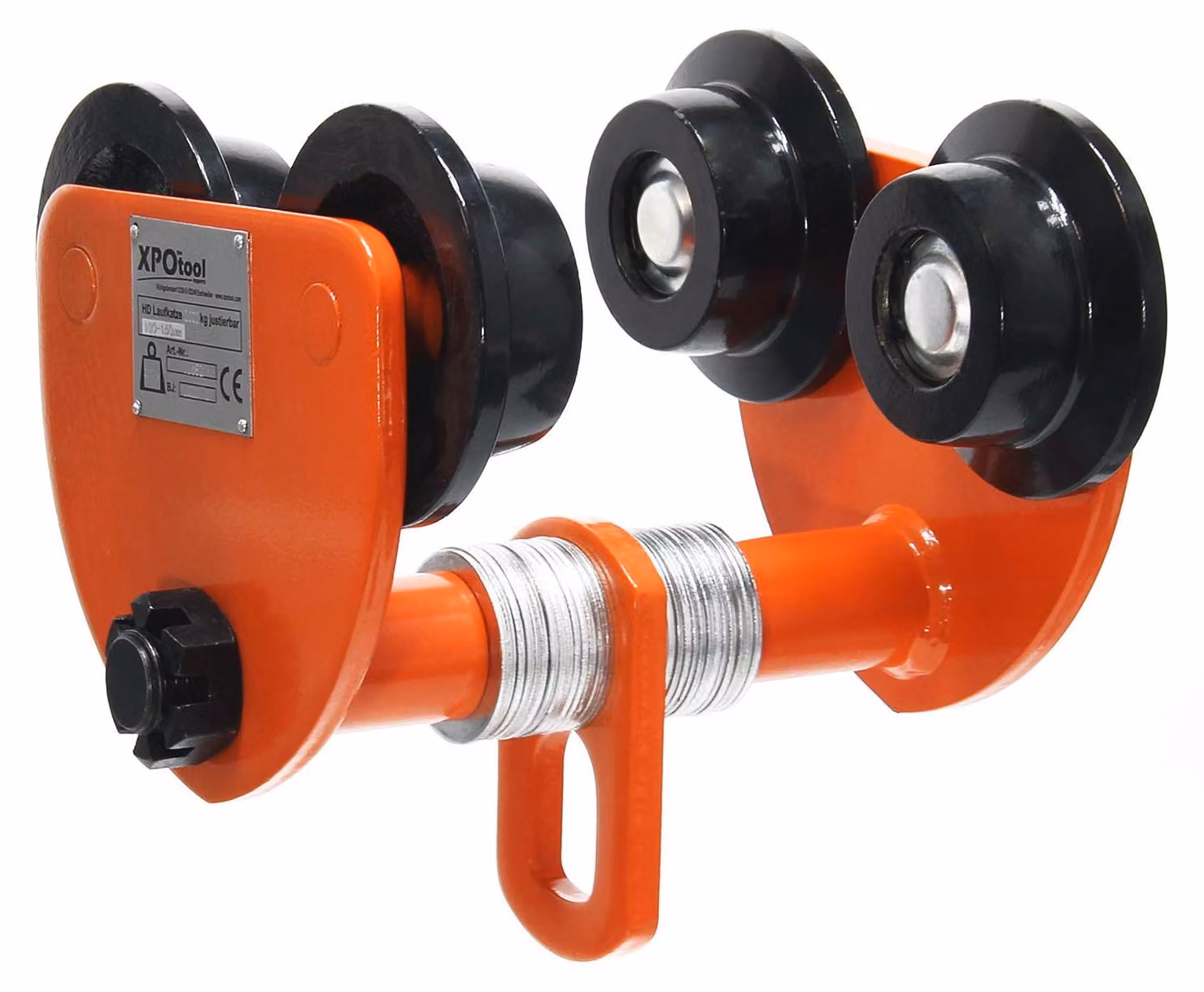 Gruppo di sollevamento a trave mobile, portata 2000 kg, regolabile da 100 a 150 mm, azionato manualmente
