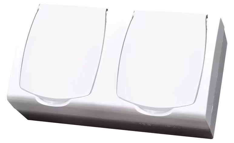 GNH-2NZ/00/W Presa doppia con messa a terra, Madera Bianco